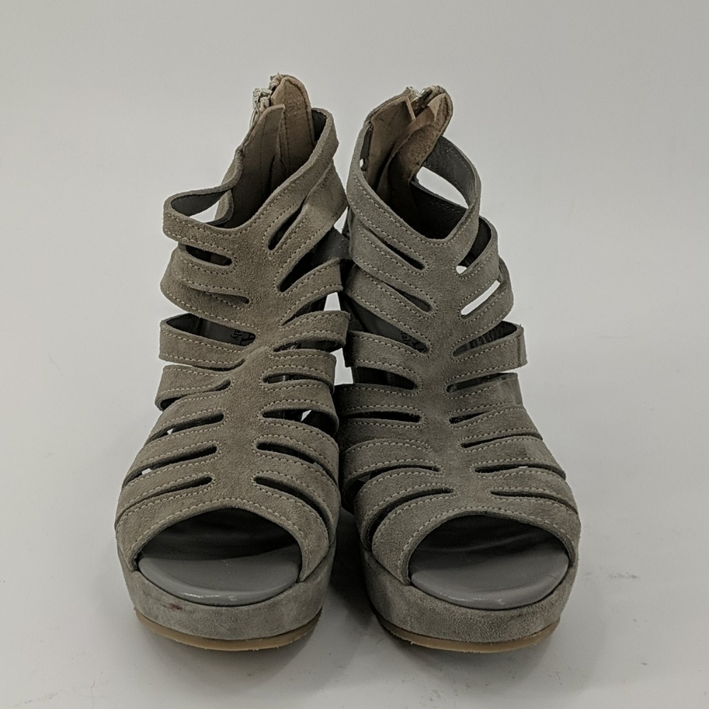 NWT CORDANI Suede Cage Wedge Sandals
